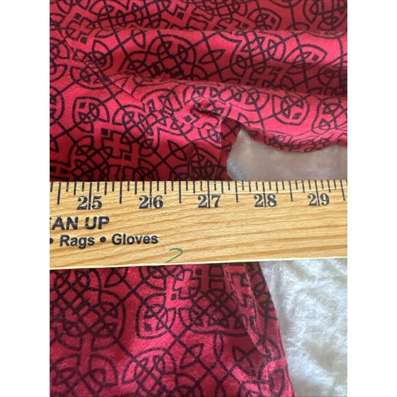 Catherines Plus Size 3X Knit Tunic Top Red Black Geometric Print Stretch V-Neck - Picture 8 of 10